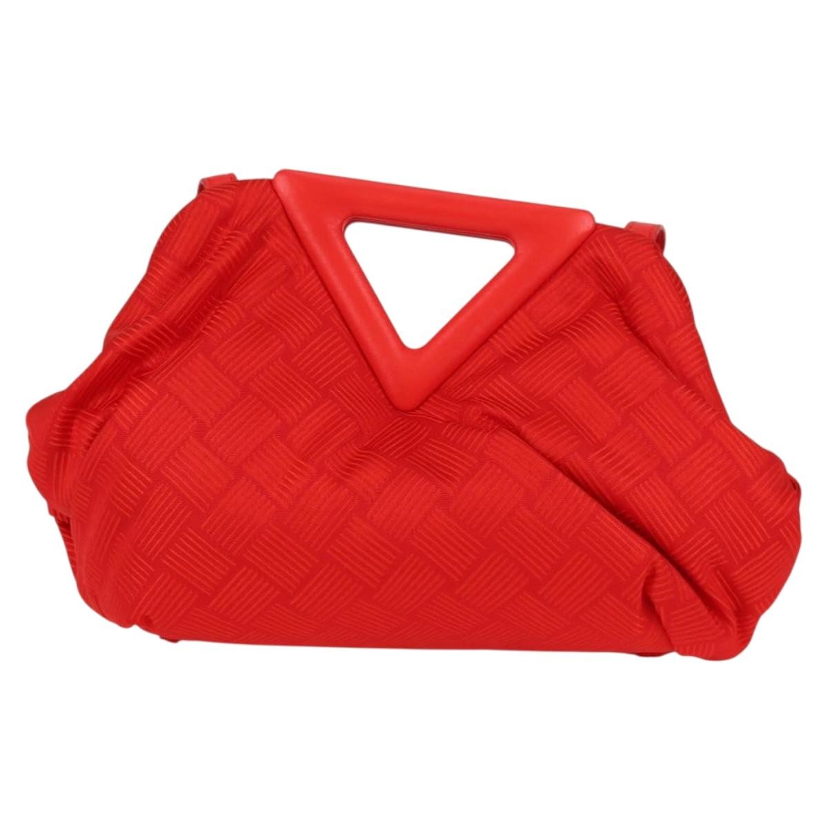 Bottega Veneta Bottega Veneta Point Shoulder Bag Chunky Knit Fabric Small Rood