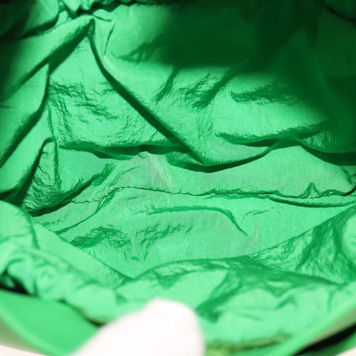 Bottega Veneta Bottega Veneta Punch Shoulder Bag Rubber with Nylon Small Groen