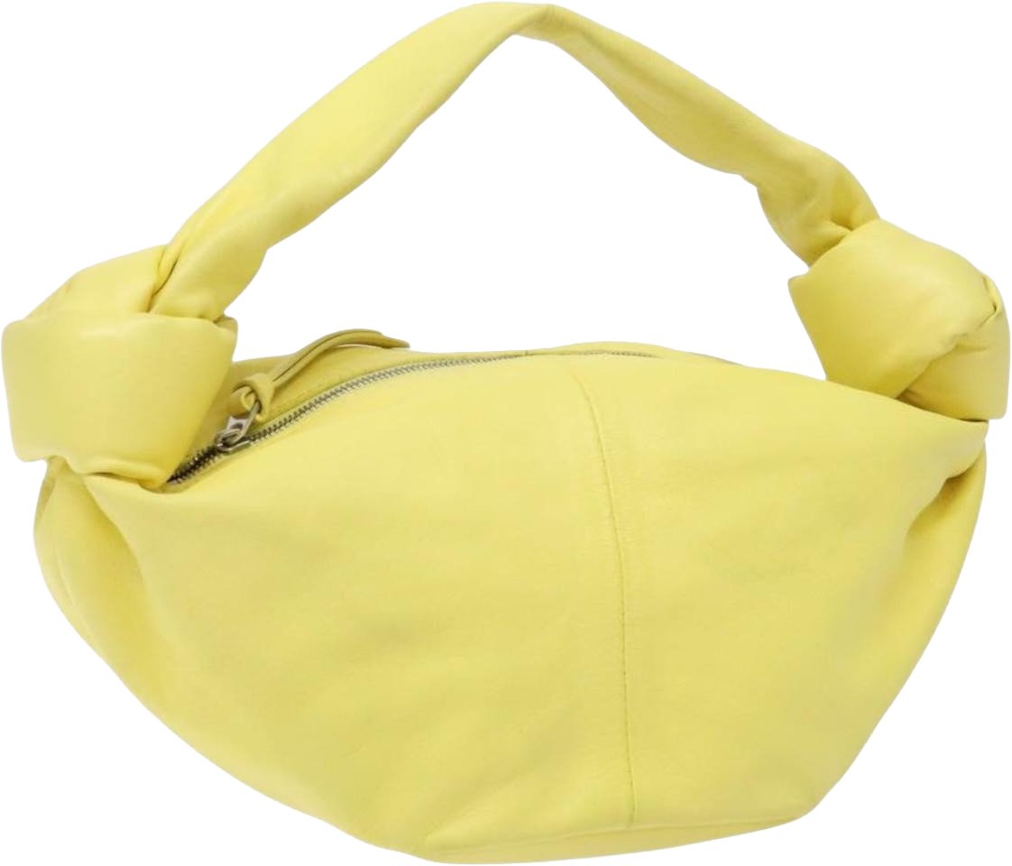 Bottega Veneta Double Knot Hobo Leather Mini Geel