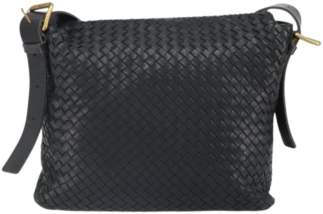 Bottega Veneta Bottega Veneta Square Flap Messenger Bag Intrecciato Nappa Medium Zwart