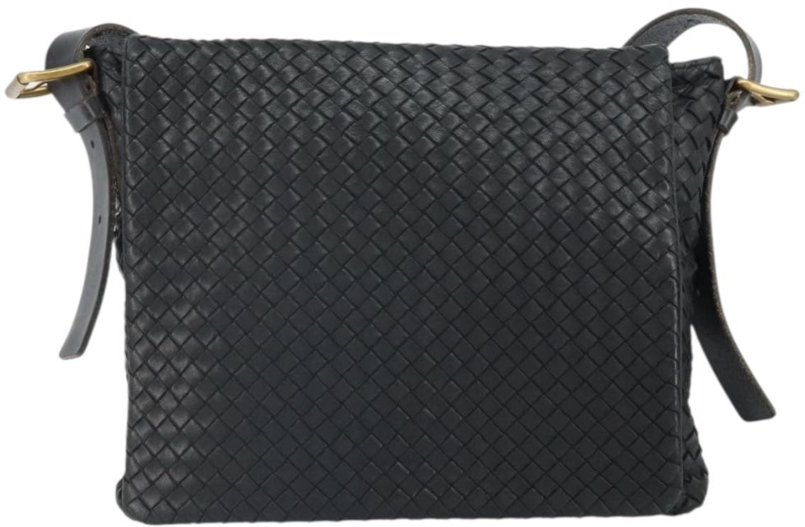Bottega Veneta Bottega Veneta Square Flap Messenger Bag Intrecciato Nappa Medium Zwart