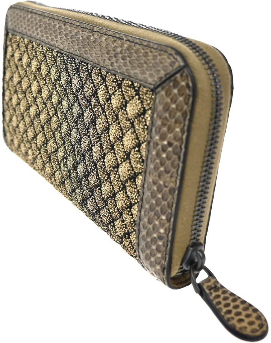Bottega Veneta Intrecciato Long Zip Leather Bruin