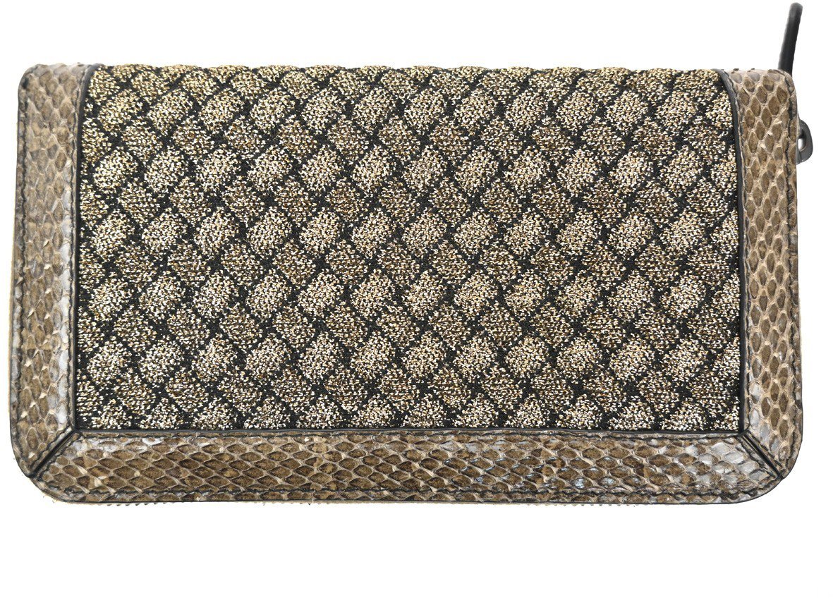 Bottega Veneta Intrecciato Long Zip Leather Bruin