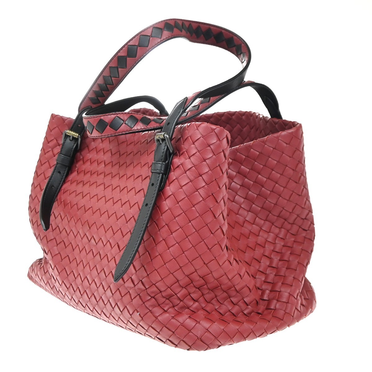 Bottega Veneta Bottega Veneta Cesta Intrecciato Tote bag Leather Rood