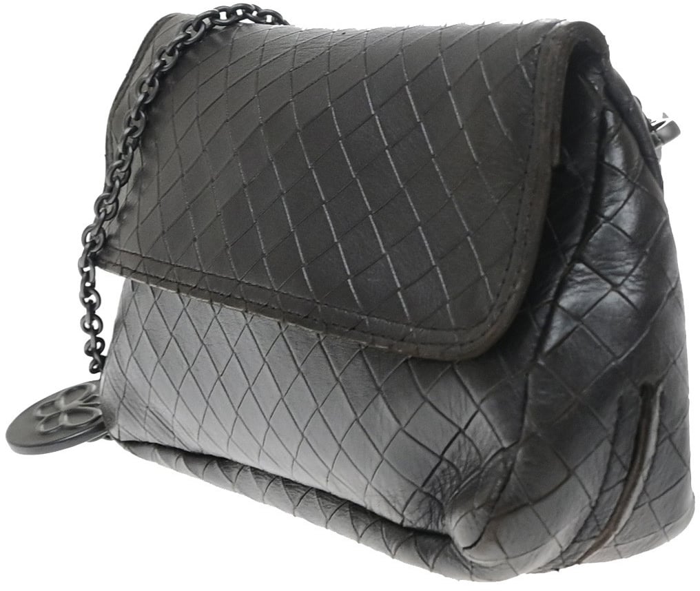 Bottega Veneta Expandable chain crossbody Leather Mini Bruin