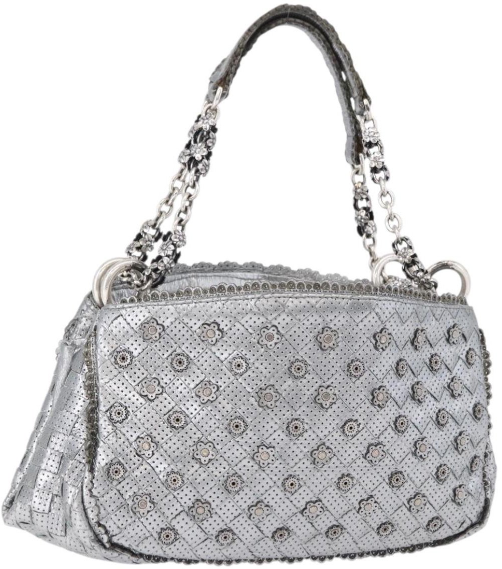 Bottega Veneta Intrecciato Shoulder Leather Zilver