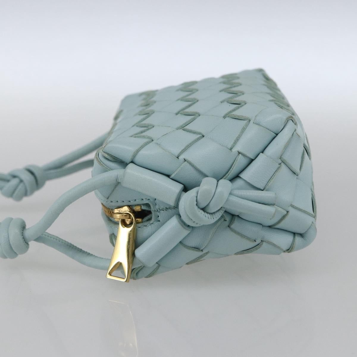 Bottega Veneta Loop Crossbody Bag Intrecciato Nappa Mini Blauw