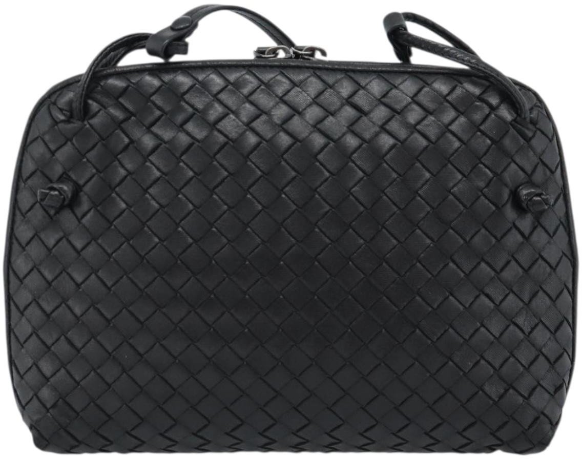 Bottega Veneta Nodini Crossbody Bag Intrecciato Nappa Small Zwart