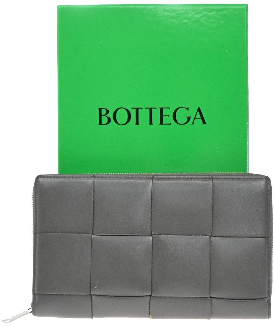Bottega Veneta Bottega Veneta Cassette Zip Around Wallet Maxi Intrecciato Leather Long Wit