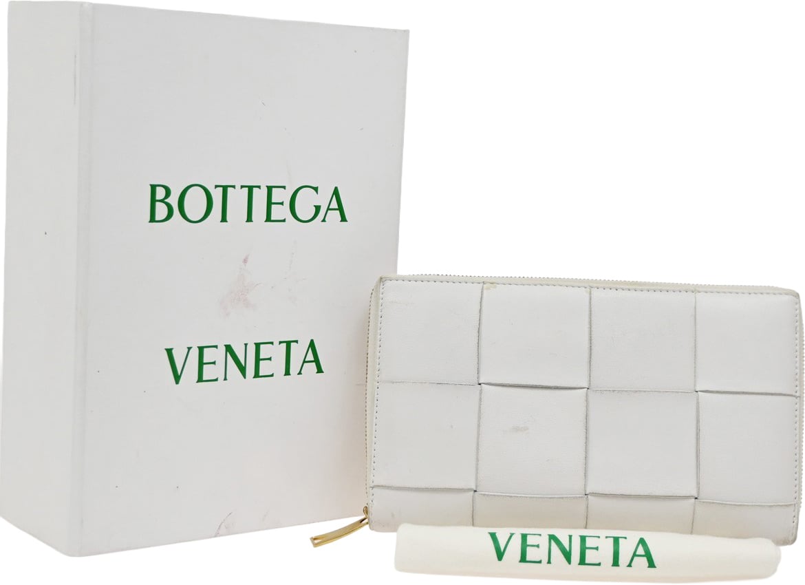 Bottega Veneta Bottega Veneta Cassette Zip Around Wallet Maxi Intrecciato Leather Long Wit