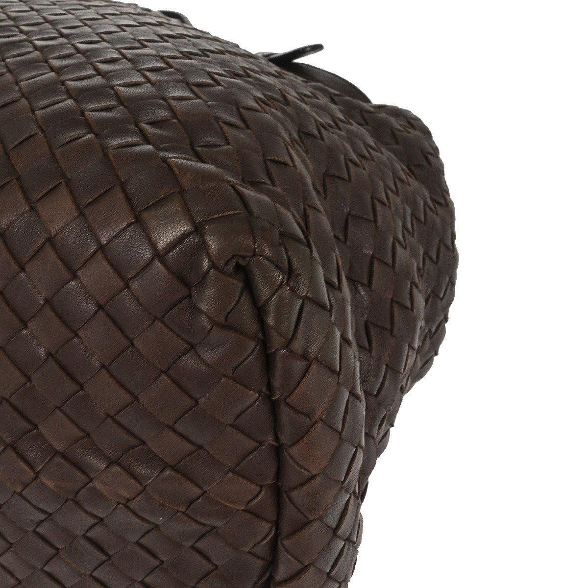 Bottega Veneta Belted Handle Tote Intrecciato Nappa Medium Bruin