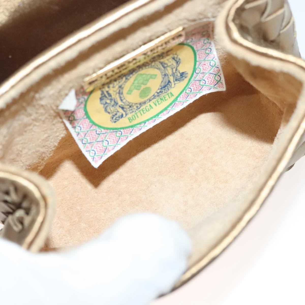 Bottega Veneta Bottega Veneta Chain Flap Shoulder Bag Leather Goud