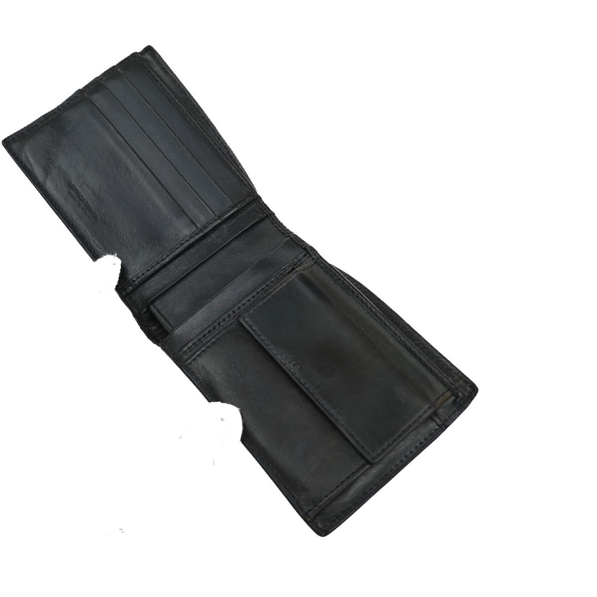 Bottega Veneta Bottega Veneta Compact Bifold Wallet Embossing Leather Bruin