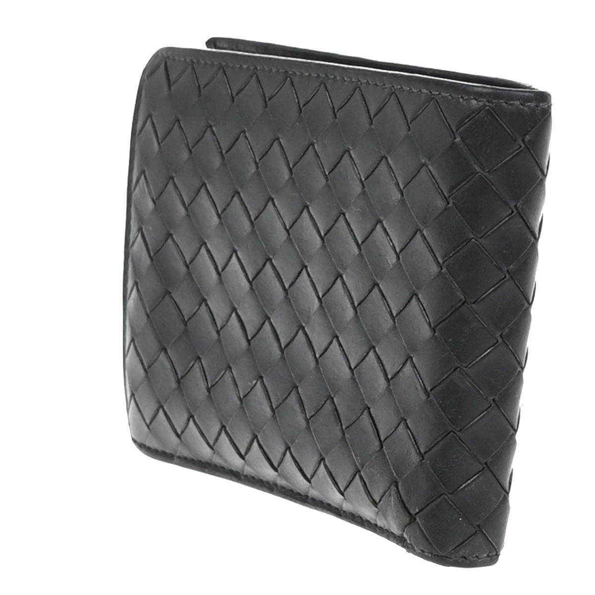 Bottega Veneta Bottega Veneta Compact Bifold Wallet Embossing Leather Bruin