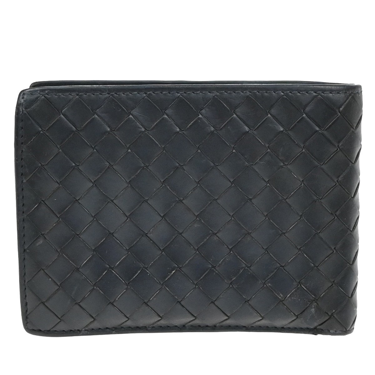 Bottega Veneta Bottega Veneta Compact Bifold Wallet Embossing Leather Bruin