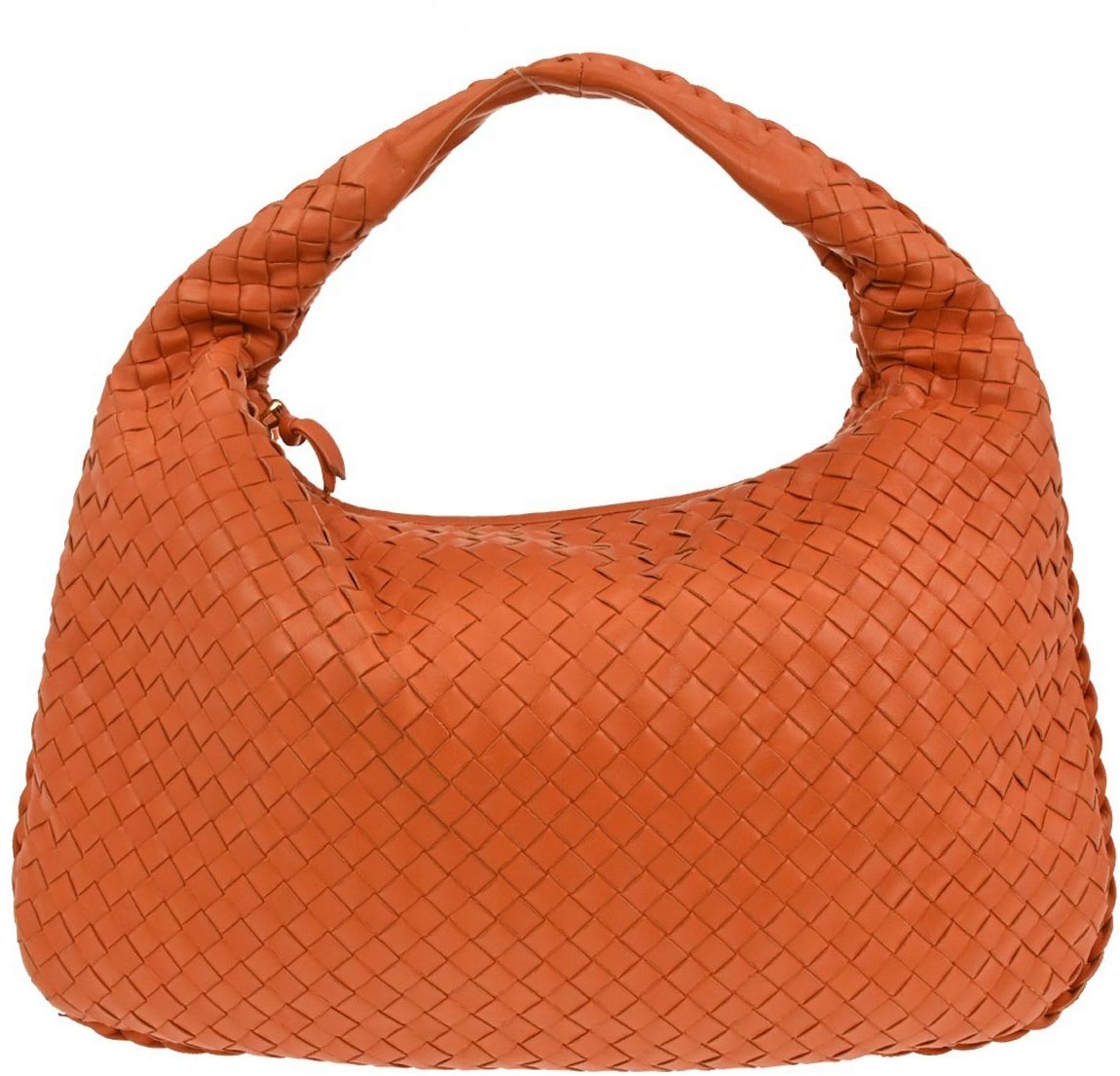 Bottega Veneta Bottega Veneta Hop Hobo Intrecciato Leather Large Oranje