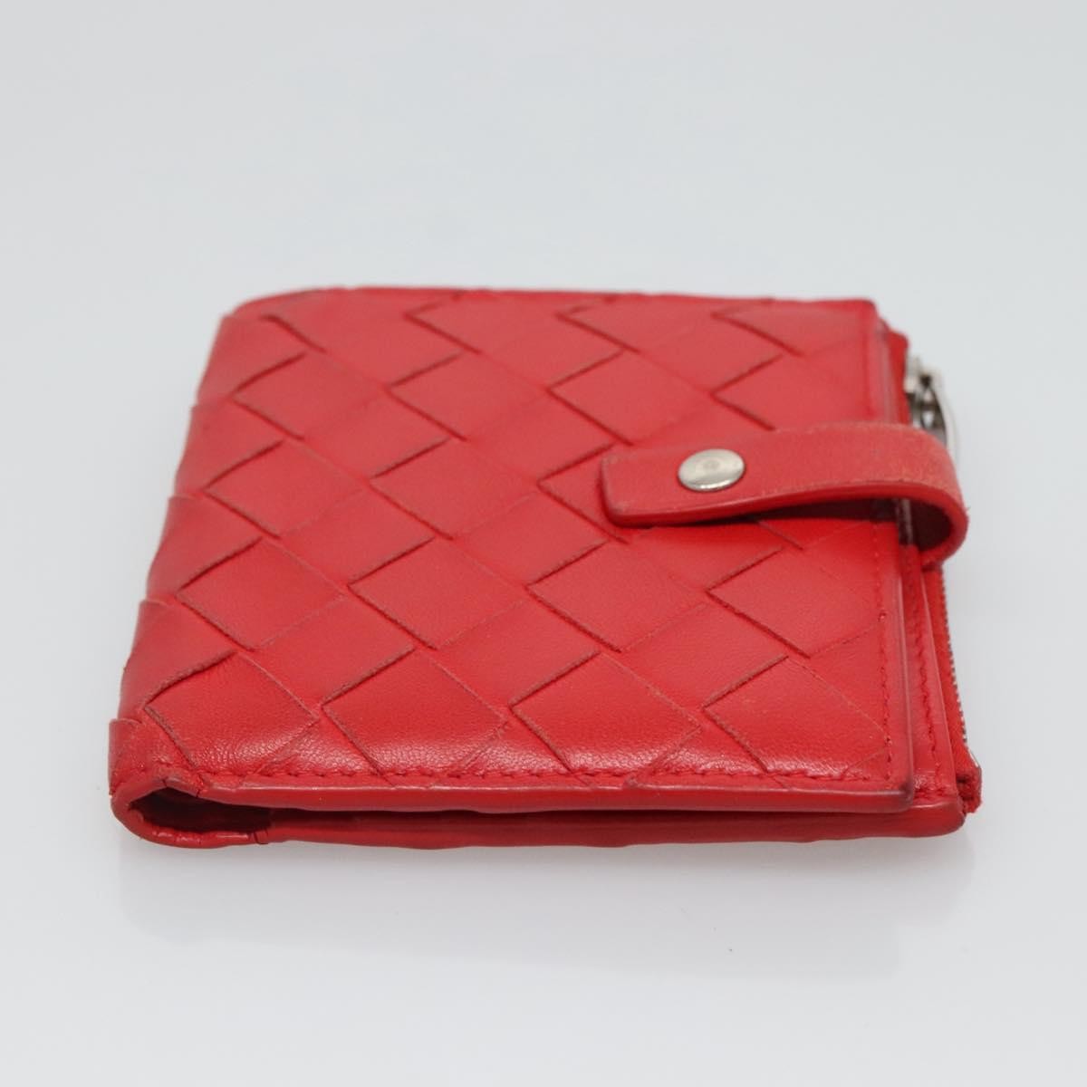Bottega Veneta Bottega Veneta Bifold Coin Pocket Card Holder Intrecciato Nappa Rood