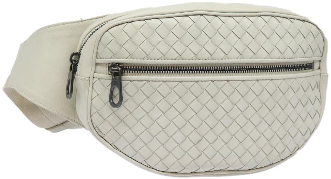 Bottega Veneta Bottega Veneta Front Zip Belt Bag Intrecciato Nappa Wit