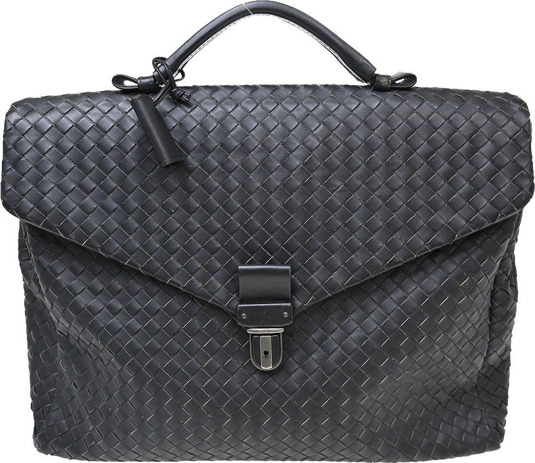 Bottega Veneta Envelope Briefcase Intrecciato Nappa Large Zwart