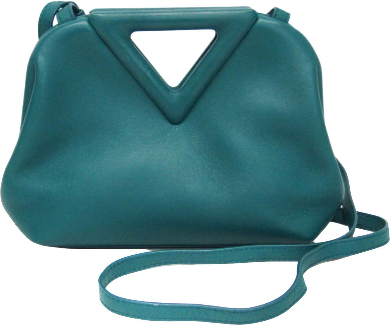 Bottega Veneta Point Shoulder Bag Leather Small Groen