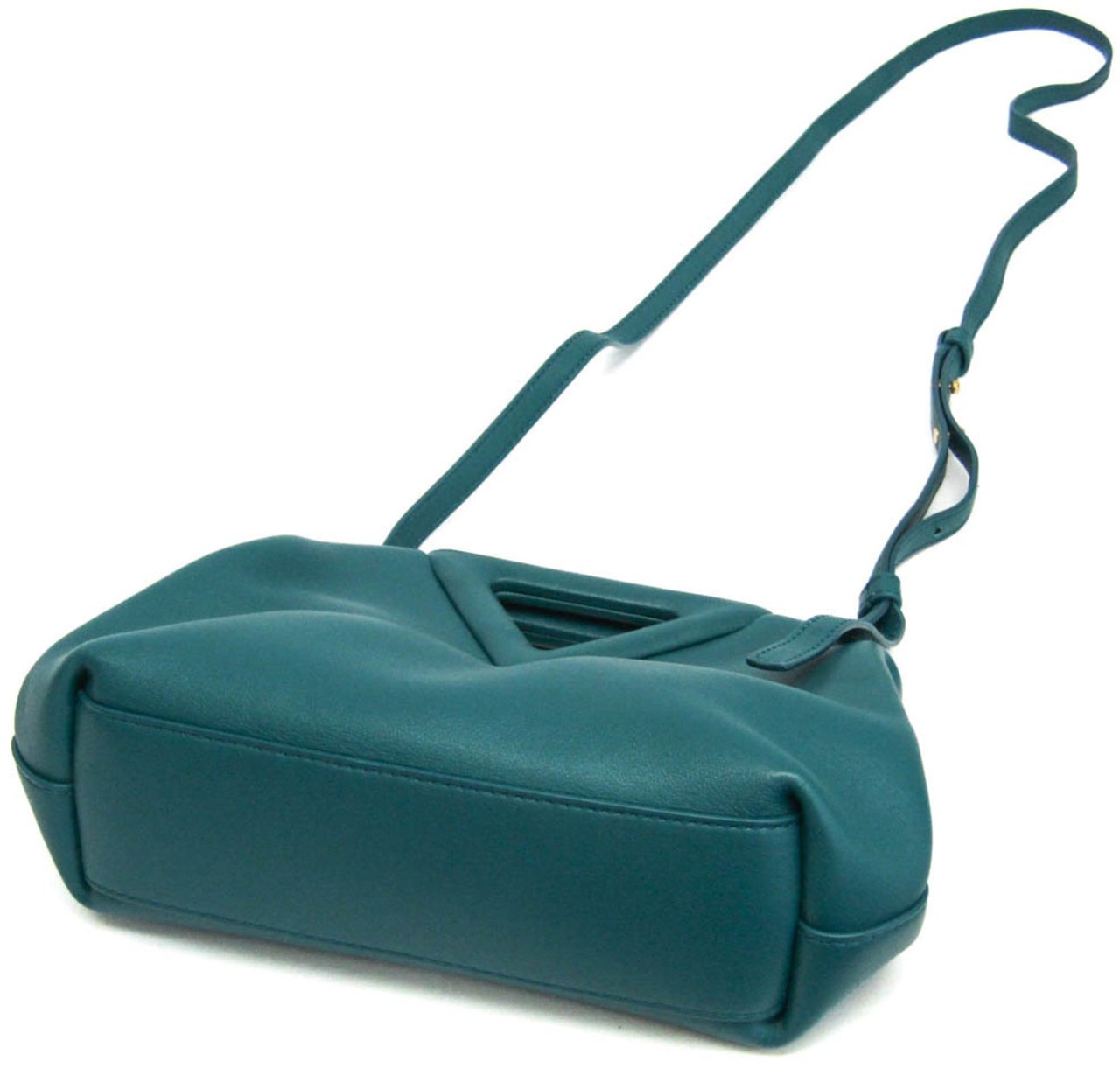 Bottega Veneta Point Shoulder Bag Leather Small Groen
