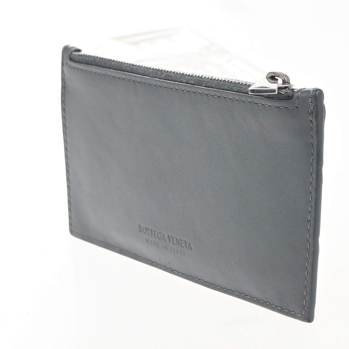 Bottega Veneta Bottega Veneta Zipped Card Holder Intrecciato Leather Long Grijs