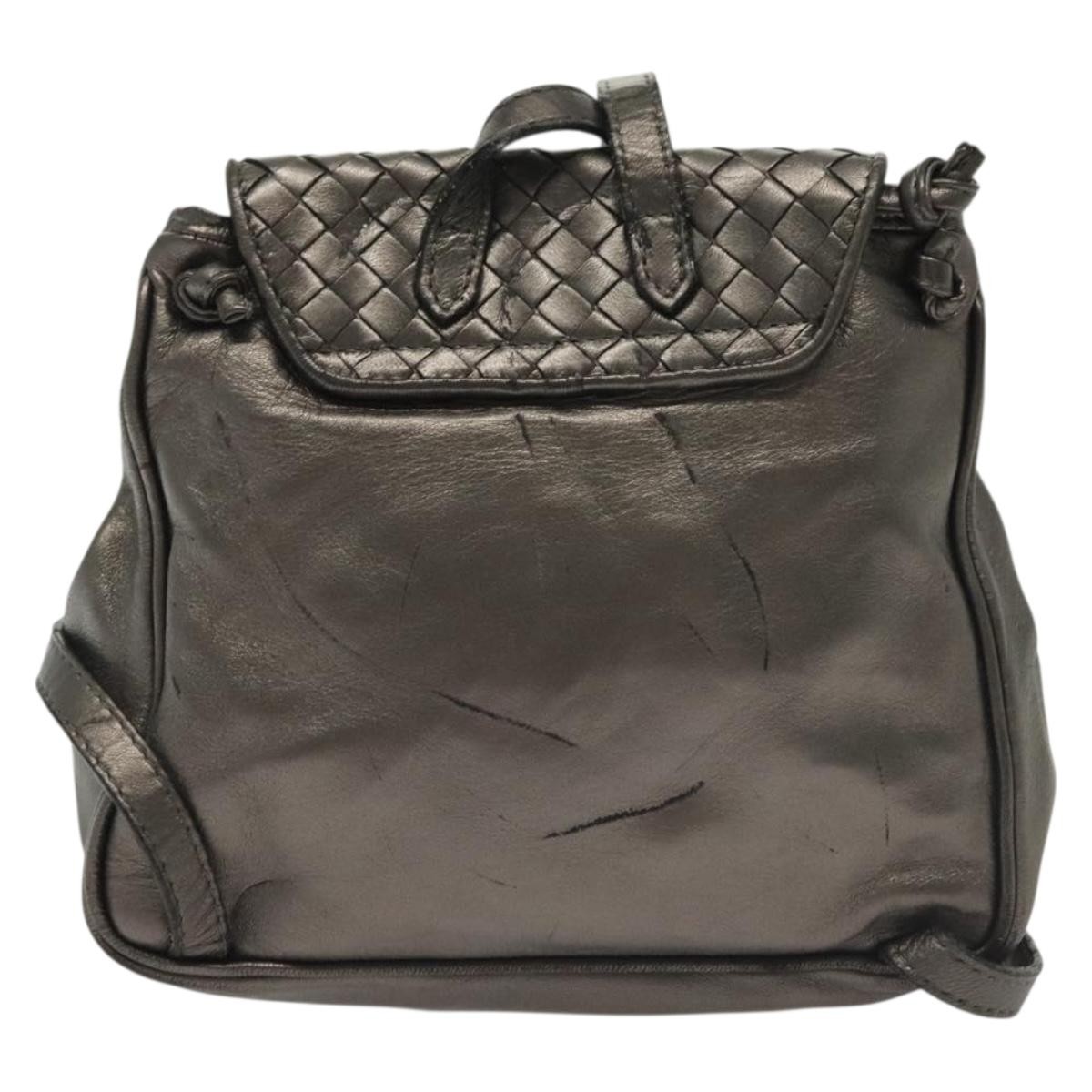 Bottega Veneta Bottega Veneta Intrecciato Backpack Patent Leather Metallic
