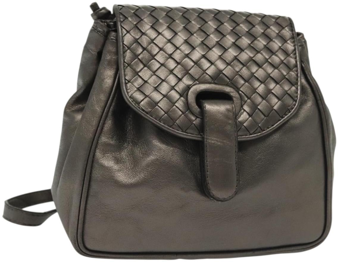 Bottega Veneta Bottega Veneta Intrecciato Backpack Patent Leather Metallic