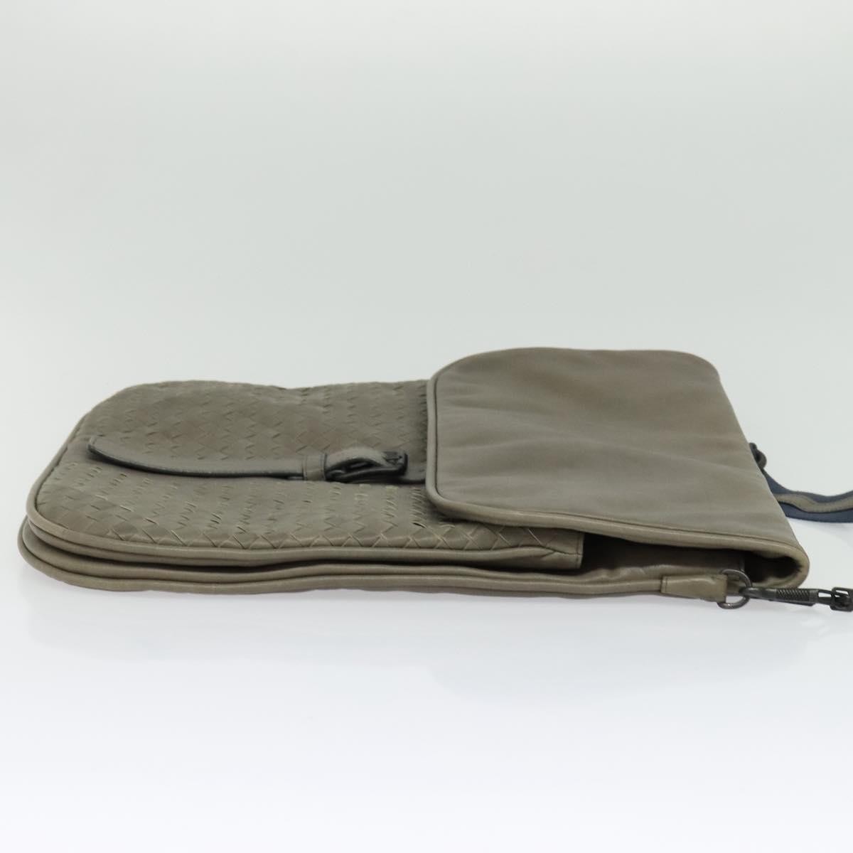 Bottega Veneta Bottega Veneta Vintage Flap Shoulder Bag Intrecciato leather Grijs