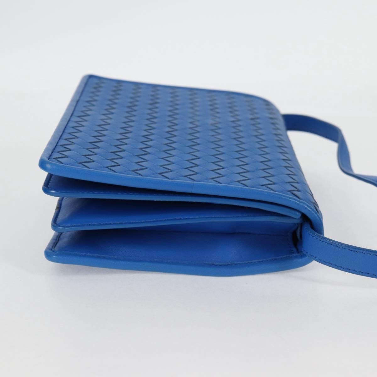 Bottega Veneta Double Compartment Flap Intrecciato Nappa Medium Blauw