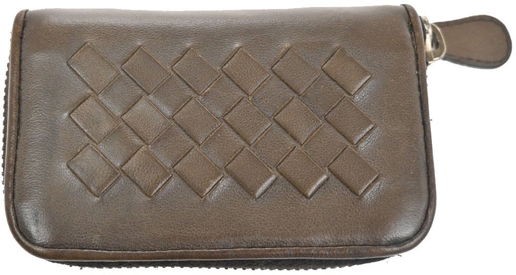Bottega Veneta Bottega Veneta Zip Coin Purse Intrecciato Nappa Bruin