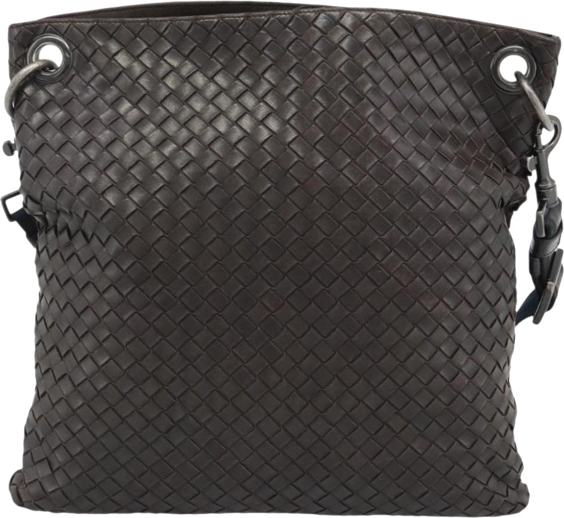 Bottega Veneta Flat Messenger Intrecciato Nappa Medium Bruin