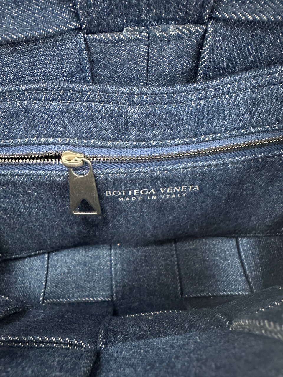 Bottega Veneta Cassette Crossbody Bag Maxi Intrecciato Denim Navy