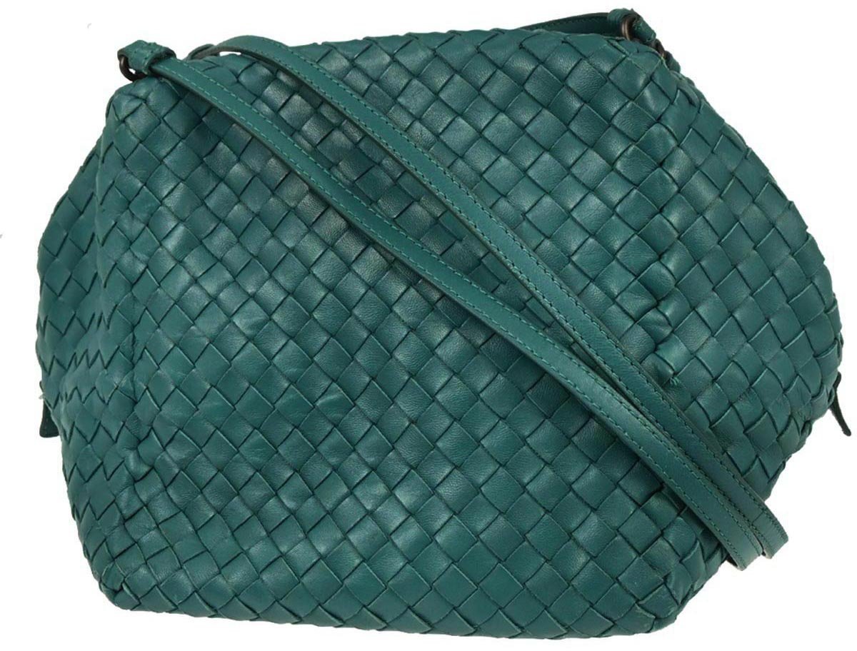 Bottega Veneta Bottega Veneta Zip Cube Messenger Intrecciato Nappa Small Groen