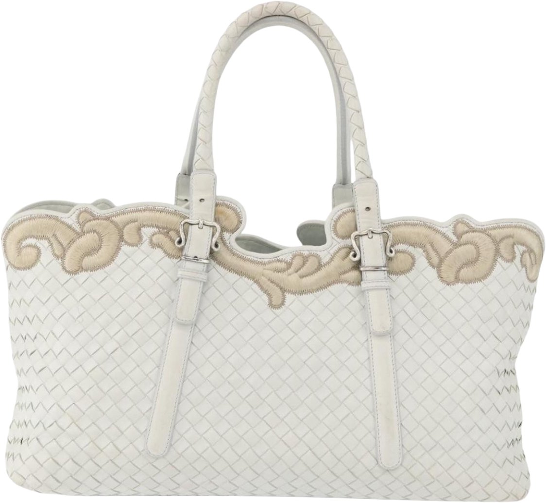 Bottega Veneta Belted Cabas Tote Intrecciato Nappa with Stitched Detail Large Wit