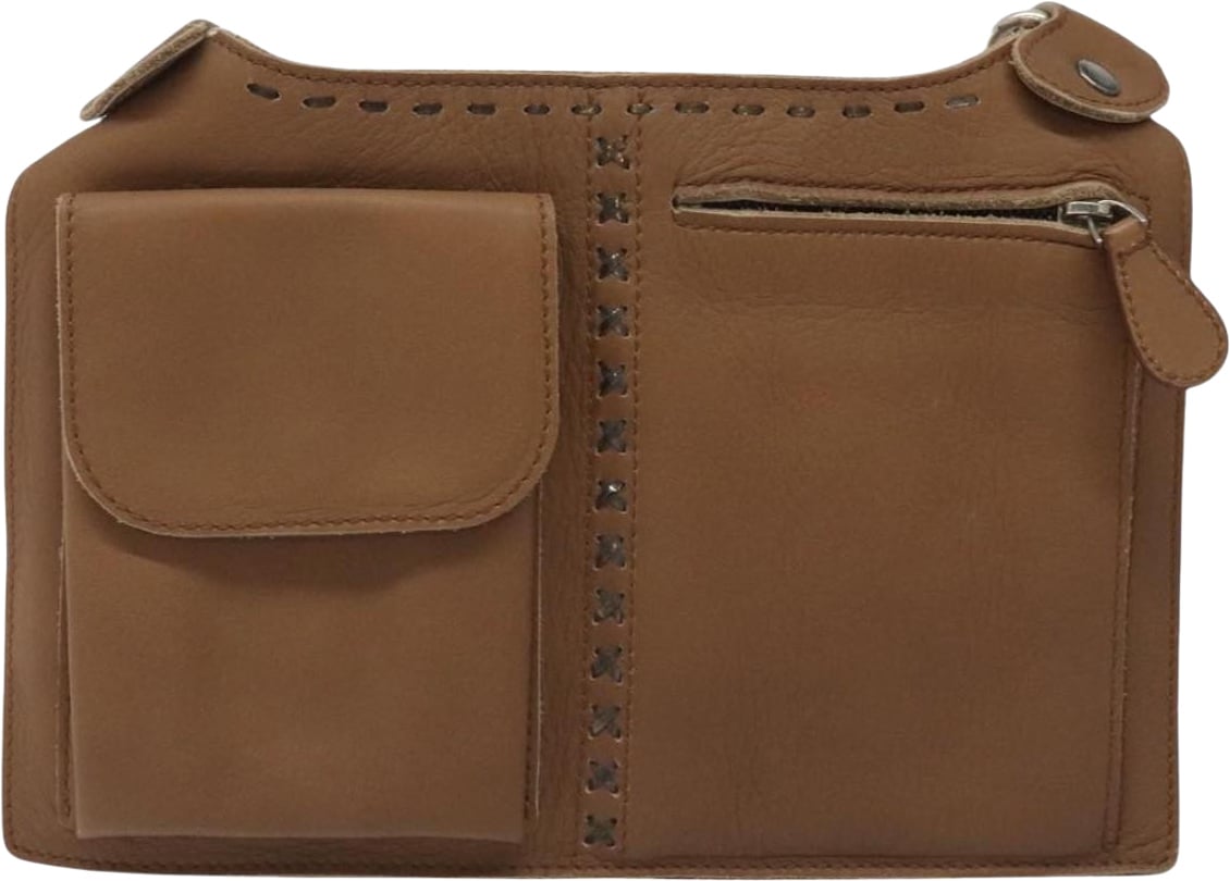 Bottega Veneta Vintage Front Pocket Waist Leather Bruin
