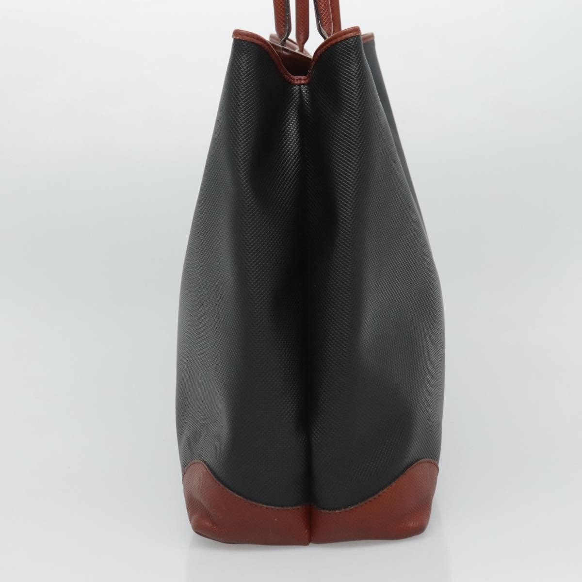 Bottega Veneta Bottega Veneta Marco Polo Tote Coated Canvas and Leather Detail Large Zwart