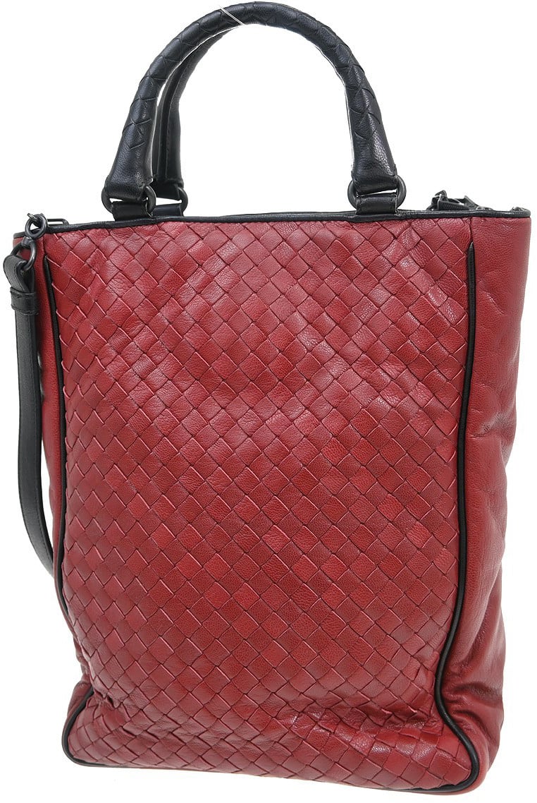Bottega Veneta Bottega Veneta Intrecciato Tote Leather Rood