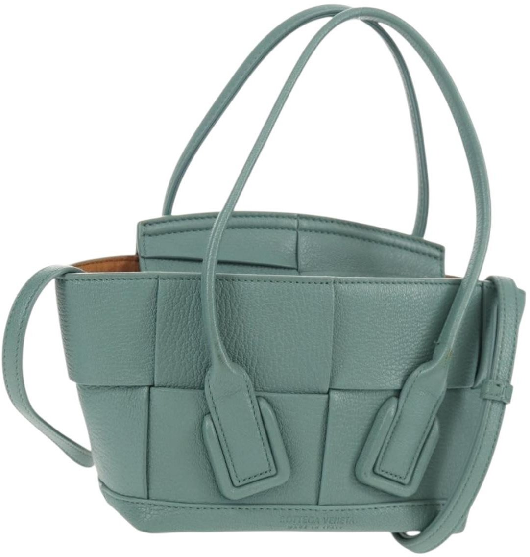 Bottega Veneta Bottega Veneta Arco Bag Maxi Intrecciato Leather Mini Groen