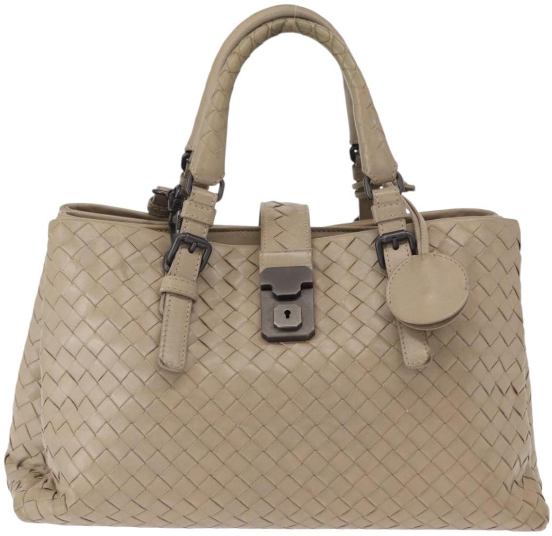 Bottega Veneta Bottega Veneta Roma Bag Intrecciato Nappa Medium Grijs