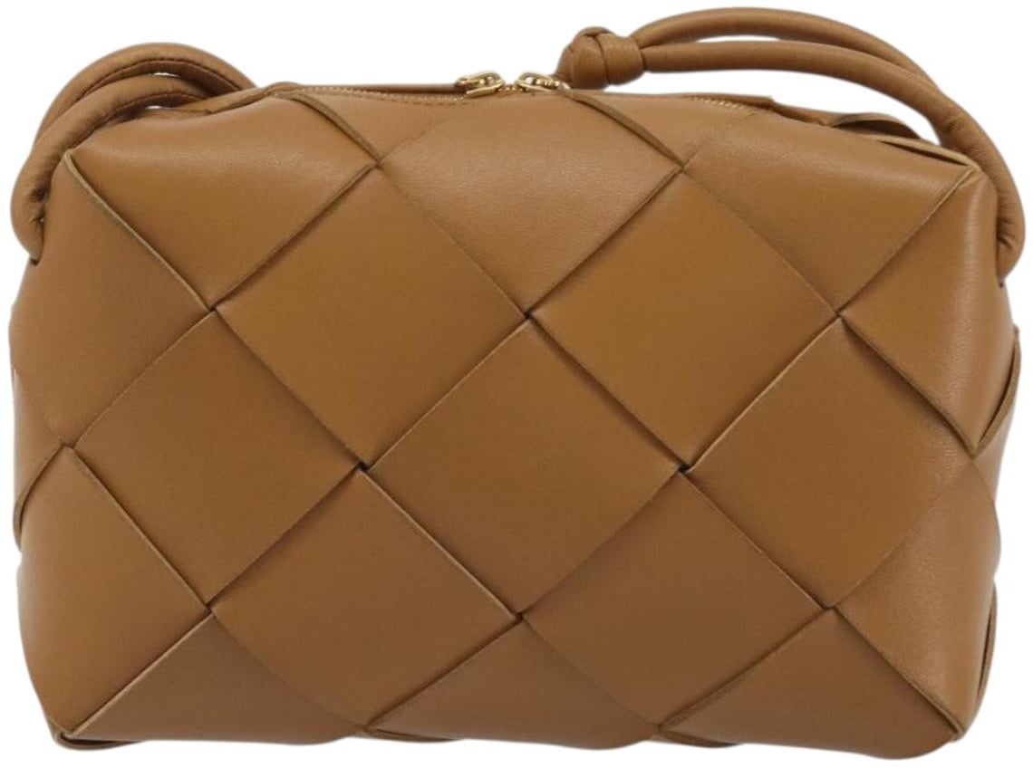 Bottega Veneta Cassette Camera Maxi Intrecciato Leather Small Bruin