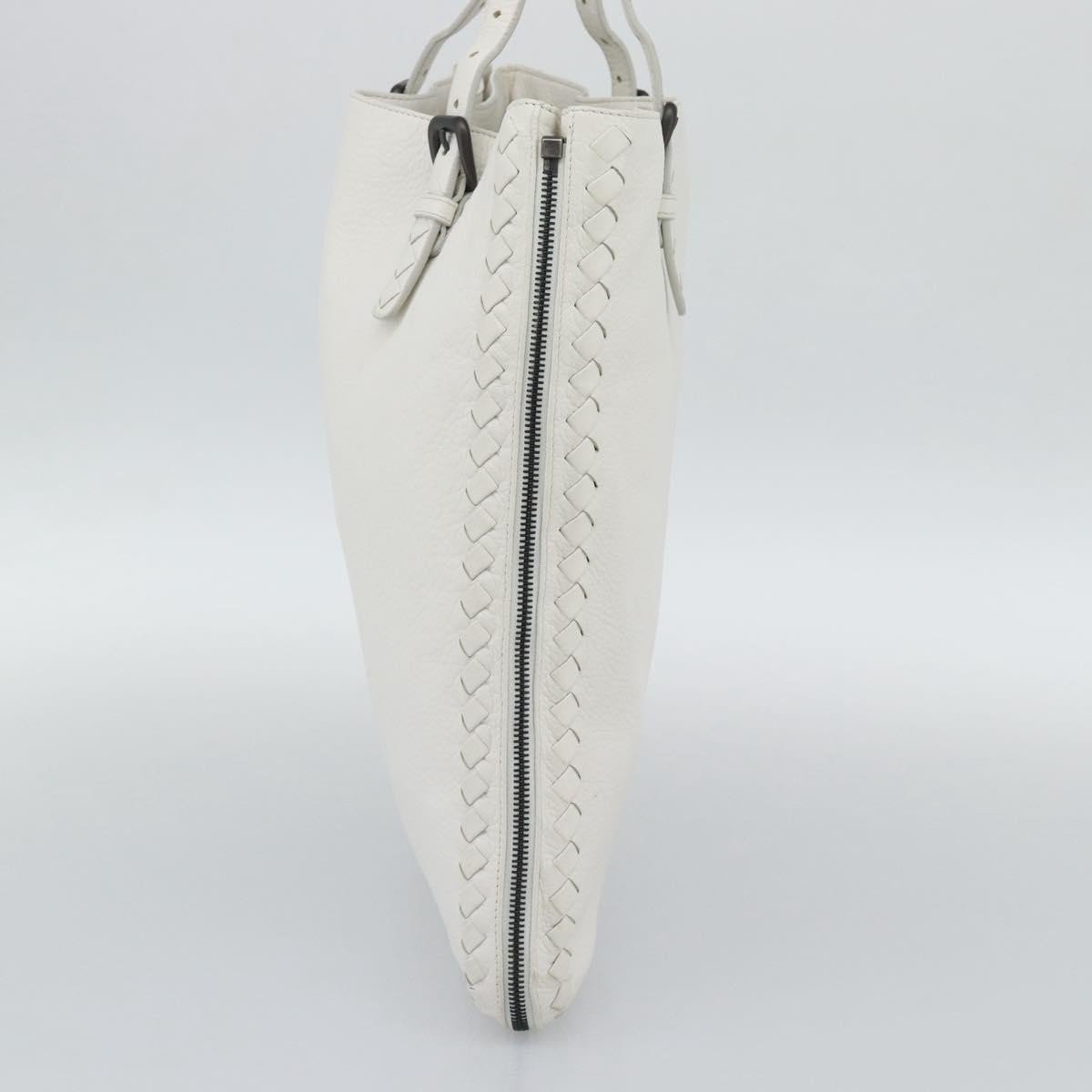 Bottega Veneta Belted Tote Intrecciato Nappa Medium Wit