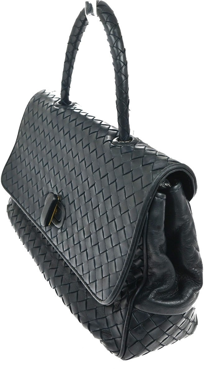 Bottega Veneta Bottega Veneta Intrecciato Handbag Leather Navy