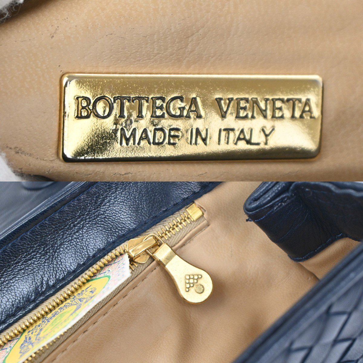 Bottega Veneta Bottega Veneta Intrecciato Handbag Leather Navy