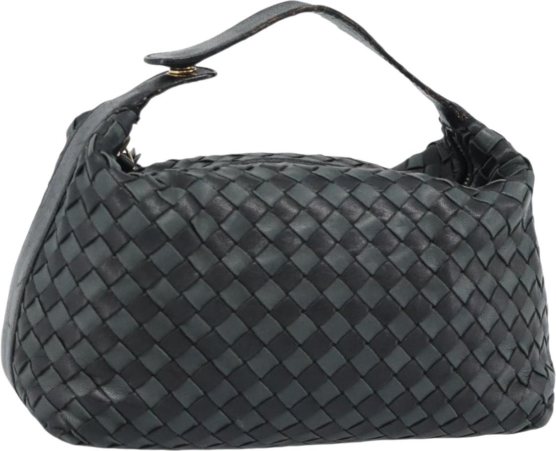 Bottega Veneta Handle Pouch Intrecciato Nappa Zwart