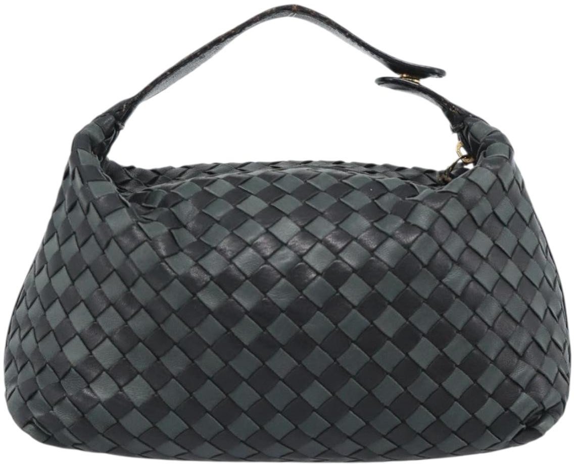 Bottega Veneta Handle Pouch Intrecciato Nappa Zwart