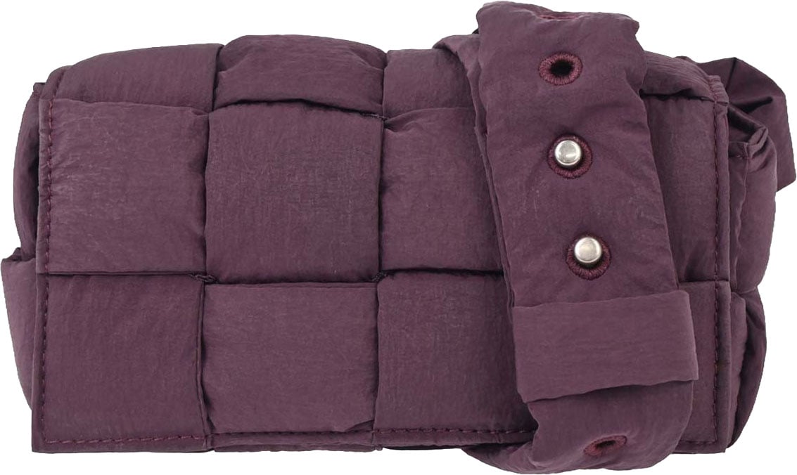 Bottega Veneta Padded Tech Cassette Intrecciato Nylon Paars
