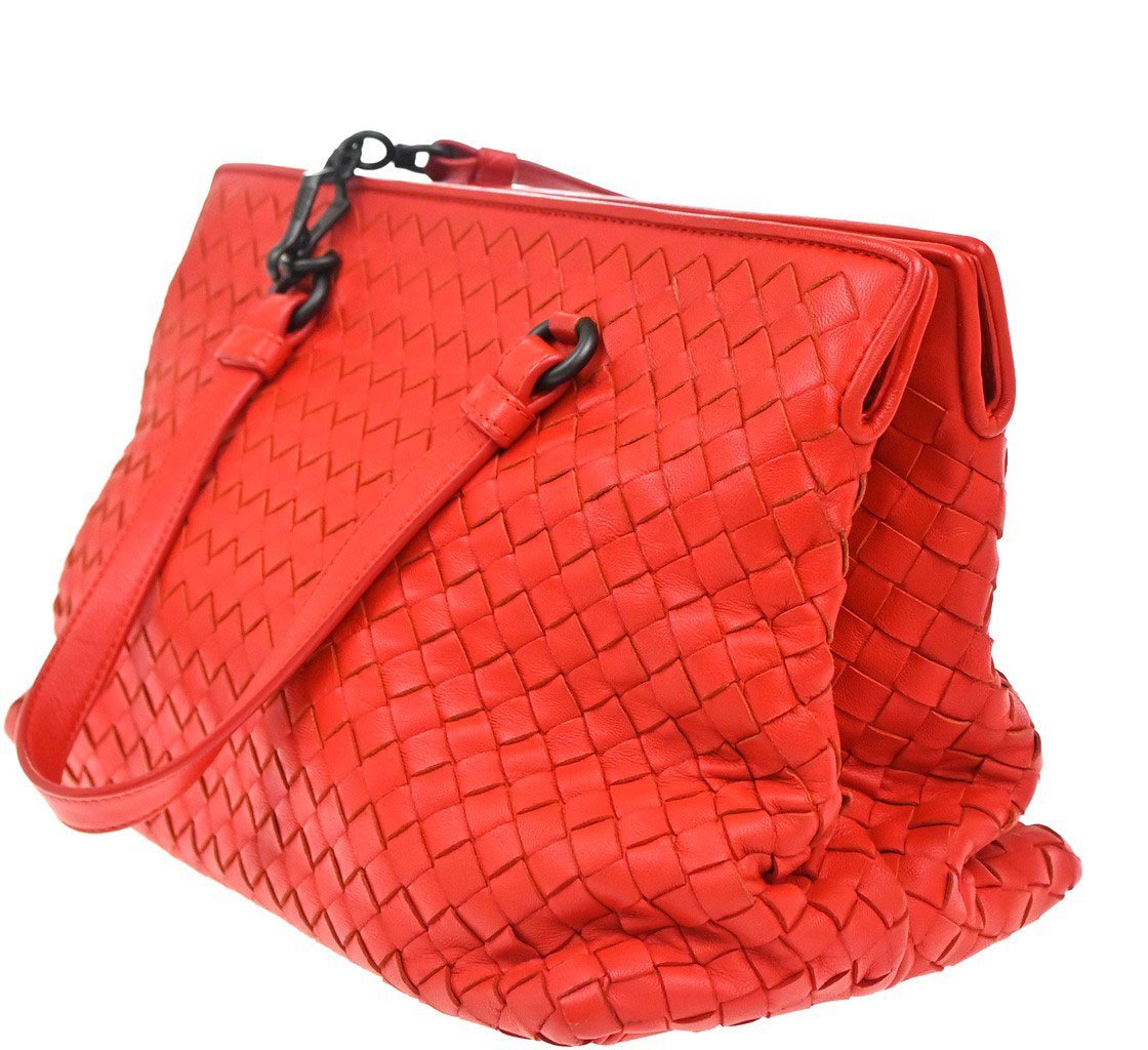 Bottega Veneta Bottega Veneta 2-Pocket Convertible Tote Intrecciato Nappa Medium Rood