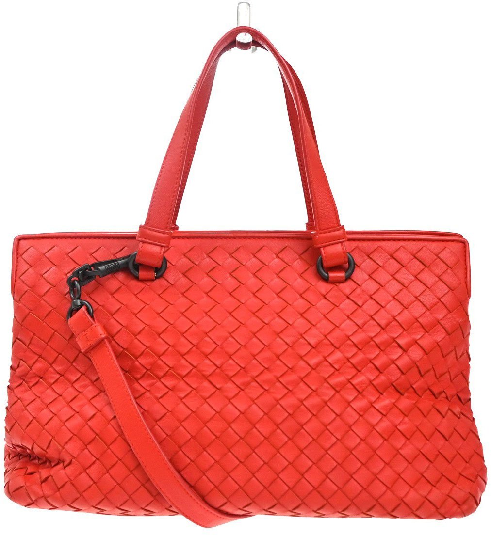 Bottega Veneta Bottega Veneta 2-Pocket Convertible Tote Intrecciato Nappa Medium Rood