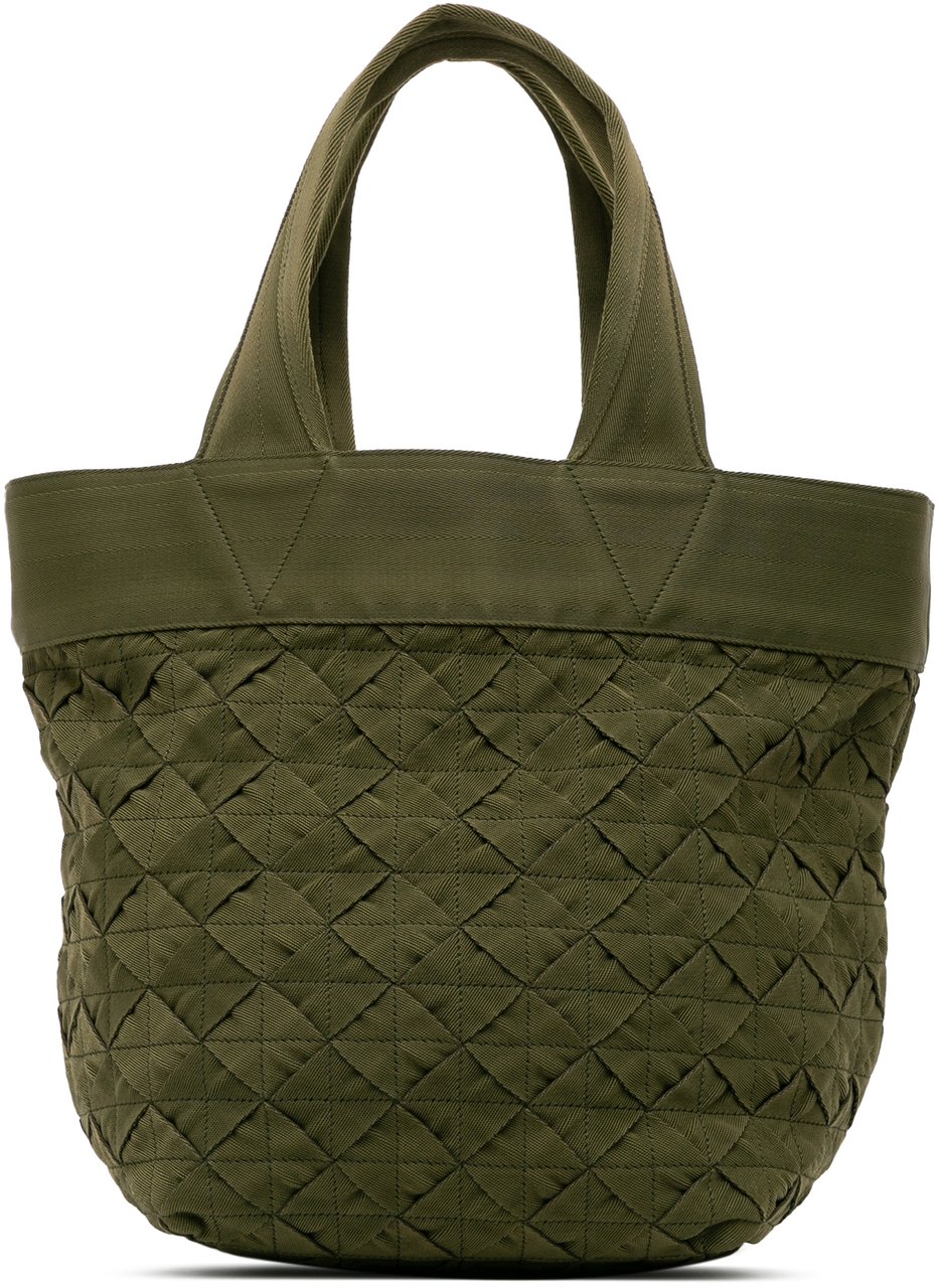 Bottega Veneta Canvas Intrecciato Tote Groen